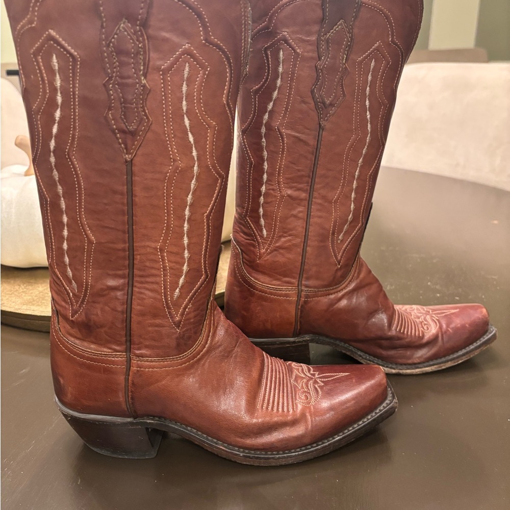 Lucchese Brown Heeled Boots - Picture 10 of 16